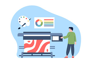 Printshop worker. Man work with, a Graphic by LadadikArt