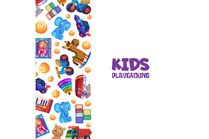 Background with toys. print design, an Illustration by Onyx