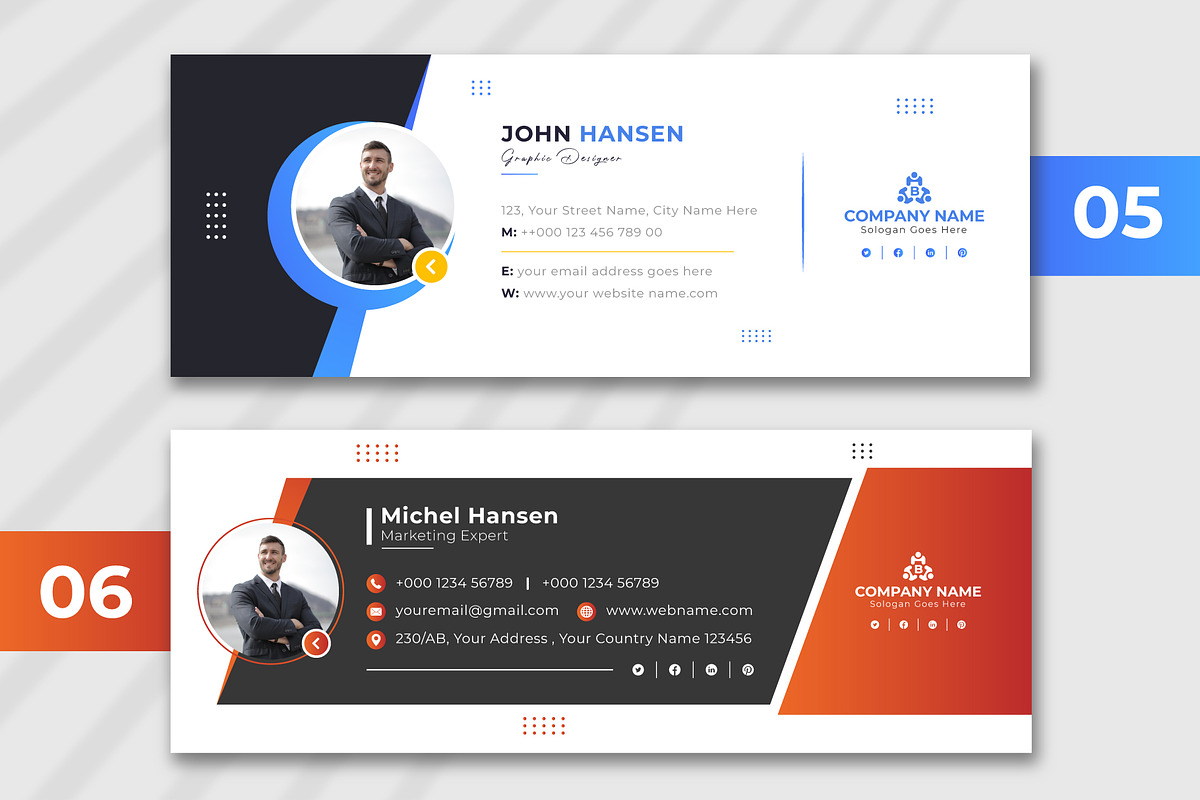 Modern Email Signature Template, a Templates & Theme by pixelcreatx (Photo 3 of 9)