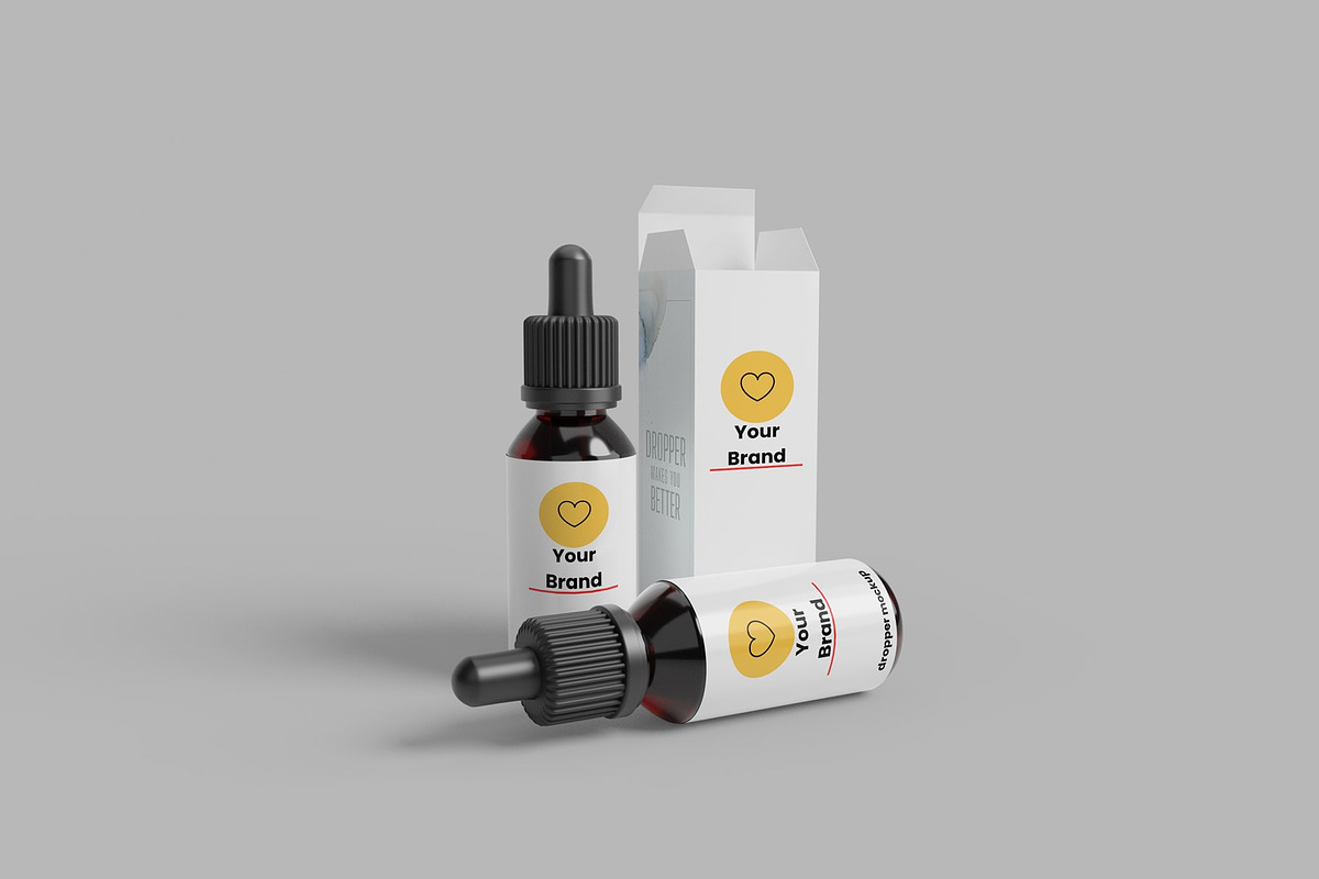 Dropper Bottle Mockup 3d, a Packaging Mockup by DigitAuras (Photo 4 of 4)
