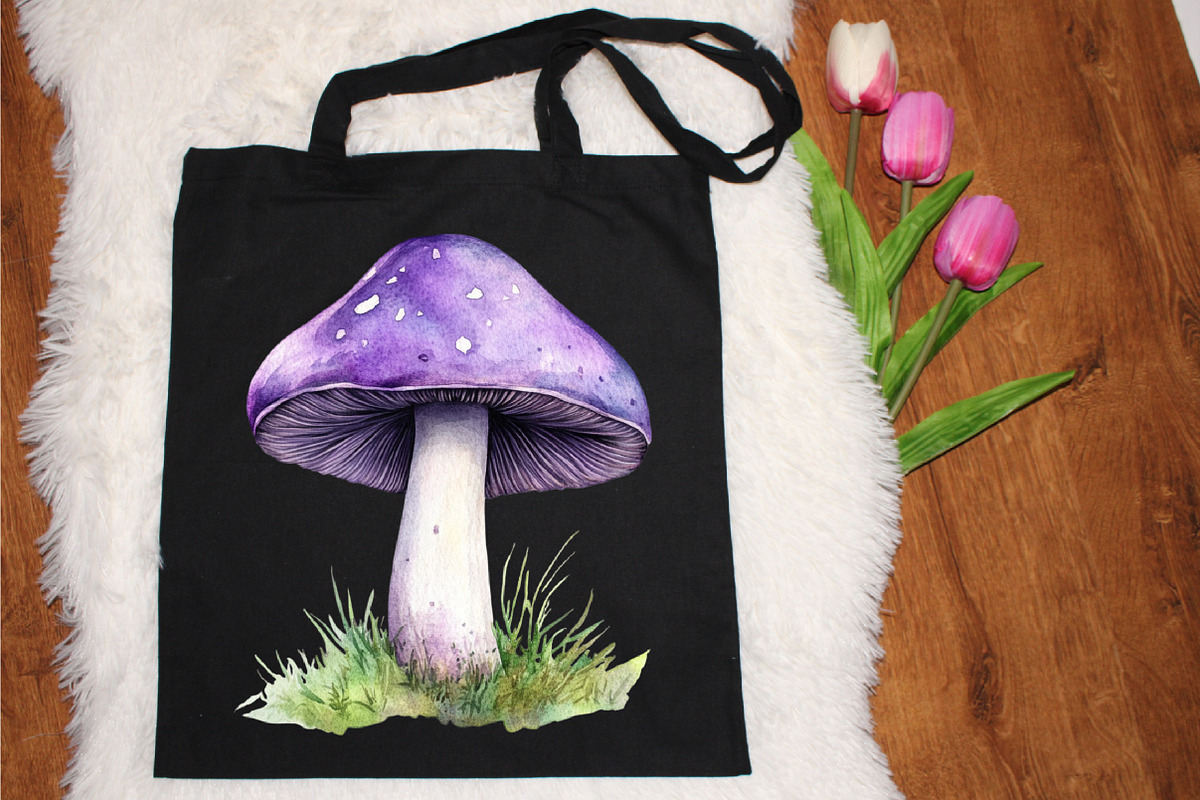 Watercolor Mushroom Clipart, an Illustration by designcity5 (Photo 5 of 5)