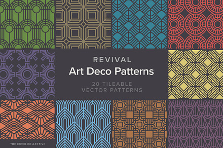 Revival Art Deco Patterns, a Pattern Graphic by The Curio Collective