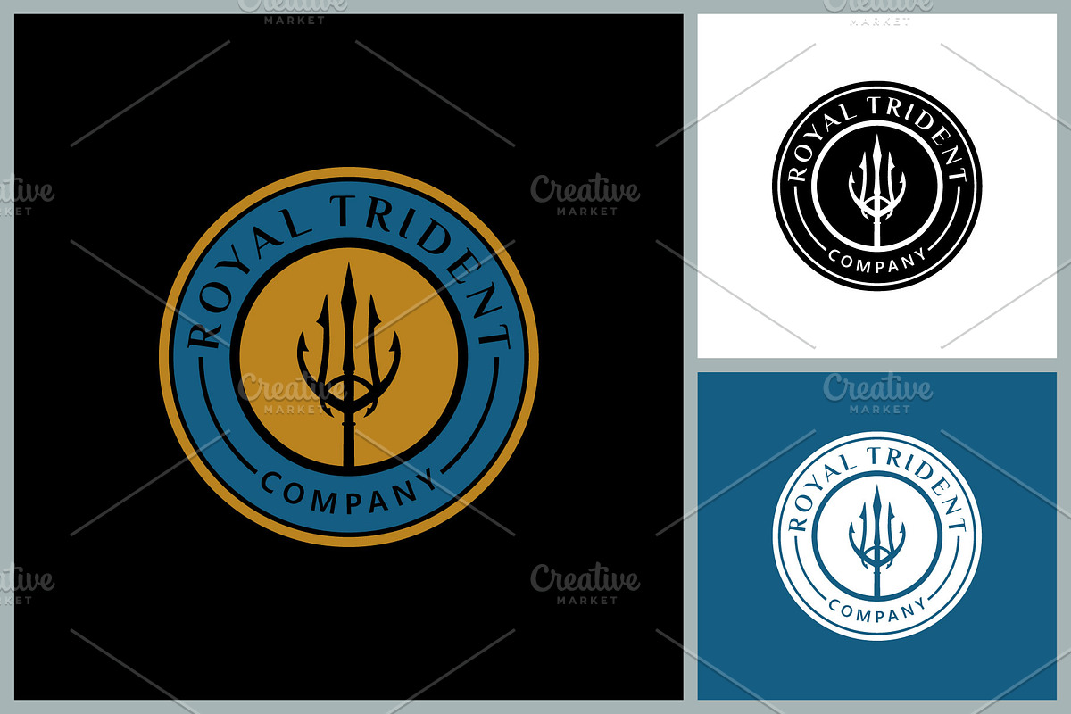 Circle Trident Neptune Stamp Emblem, a Branding & Logo Template by Atlantis X Nurman Arbai (Photo 1 of 2)