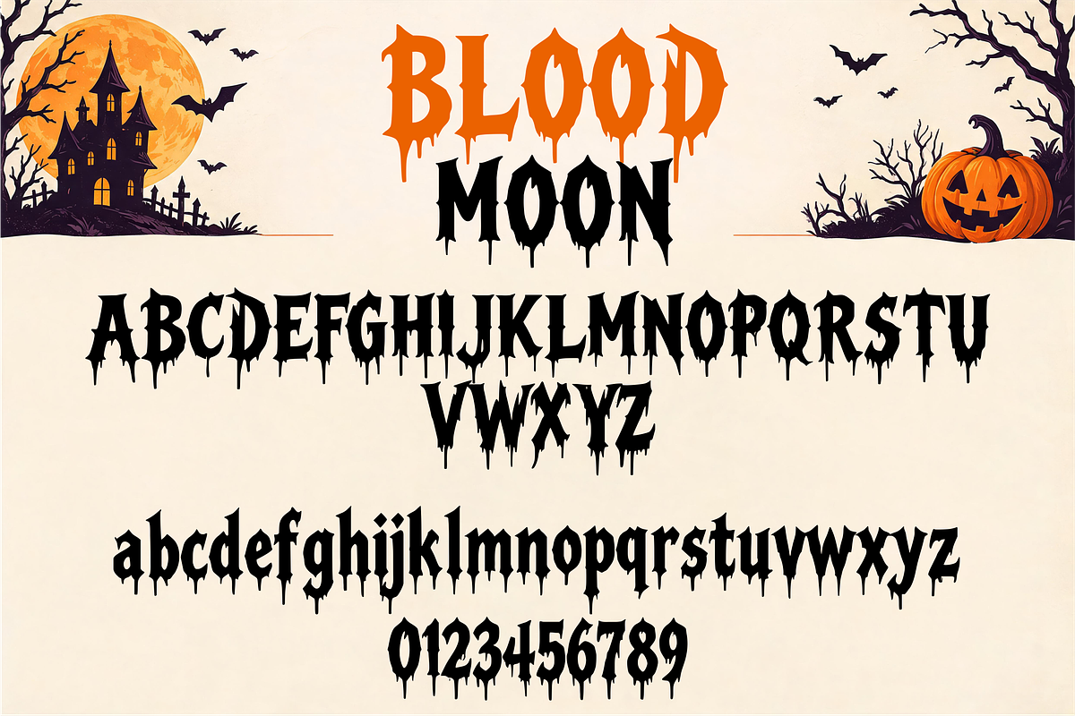 Blood Moon Hallloween Display Font, a Blackletter Font by Raffa Creative (Photo 6 of 6)