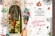 Autumn floral illustrations, a Decorative Illustration by Vero Arts (Thumbnail 1 of 9)