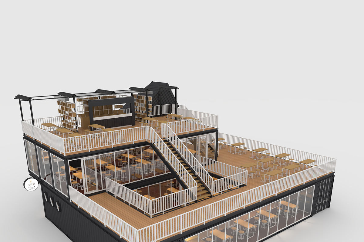 3D Model Container Cafe 6, an Architecture 3D Model by SR 3D Visual (Photo 8 of 26)