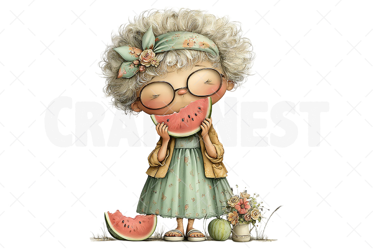 Summer Funny Grandma Clipart, an Illustration by Craft Nest (Photo 12 of 12)
