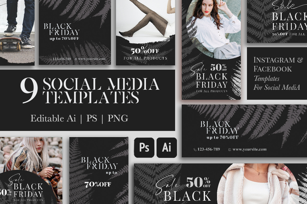 Black Friday: Social Media Tempates, a Social Media Template by Lumitar (Photo 1 of 5)