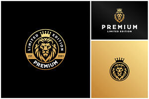 Golden Lion King Crown Royal Logo, a Branding & Logo Template by Enola99d