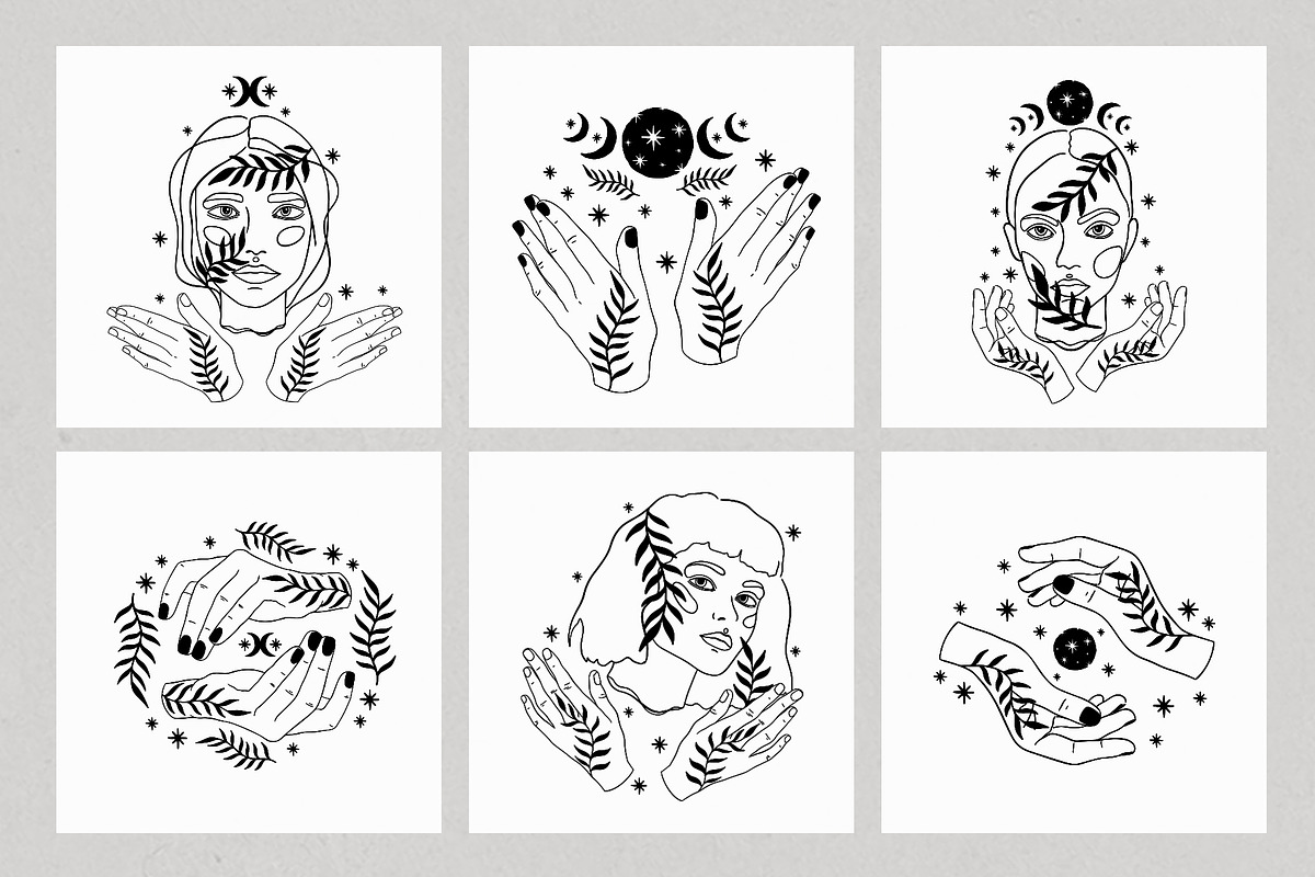 Collection human face and hands., a Person Illustration by Moonflora (Photo 7 of 8)