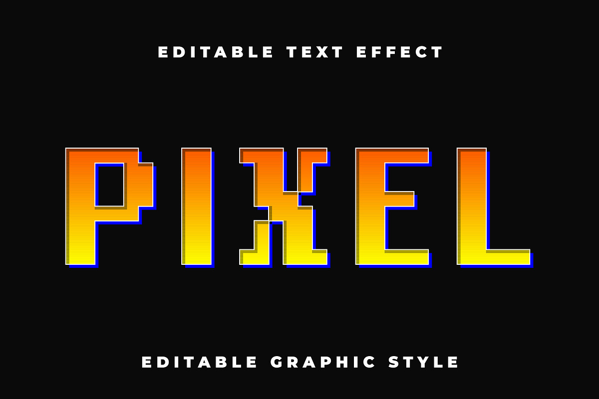Pixel Gradient Text Effect