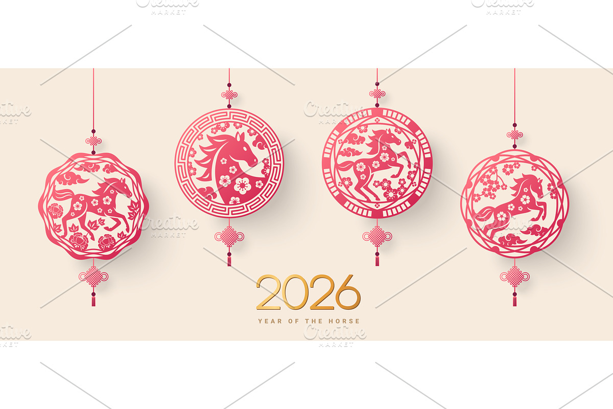 Chinese New Year 2026 Pendants, an Object Illustration by kotoffei