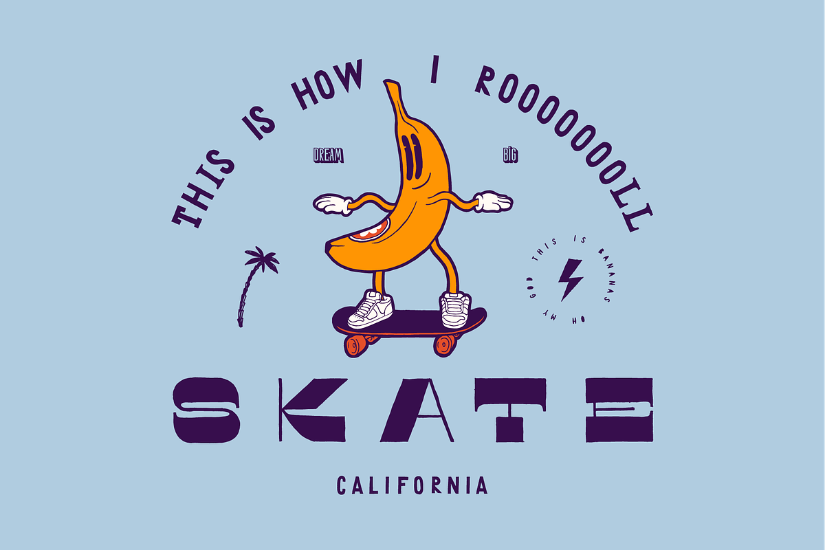 Banana Skater, a Sport Illustration by hand draw (Photo 1 of 6)