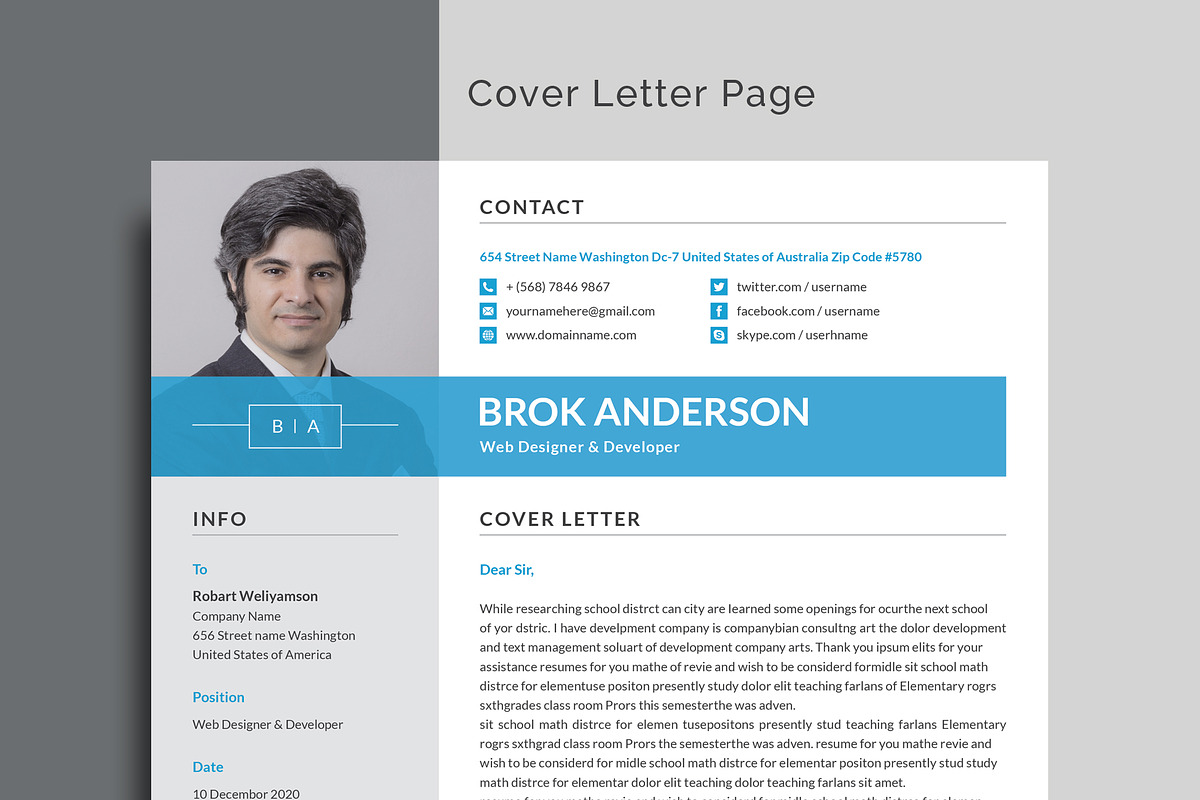 Modern Resume/CV Template, a Resume Template by Proper_media (Photo 4 of 6)