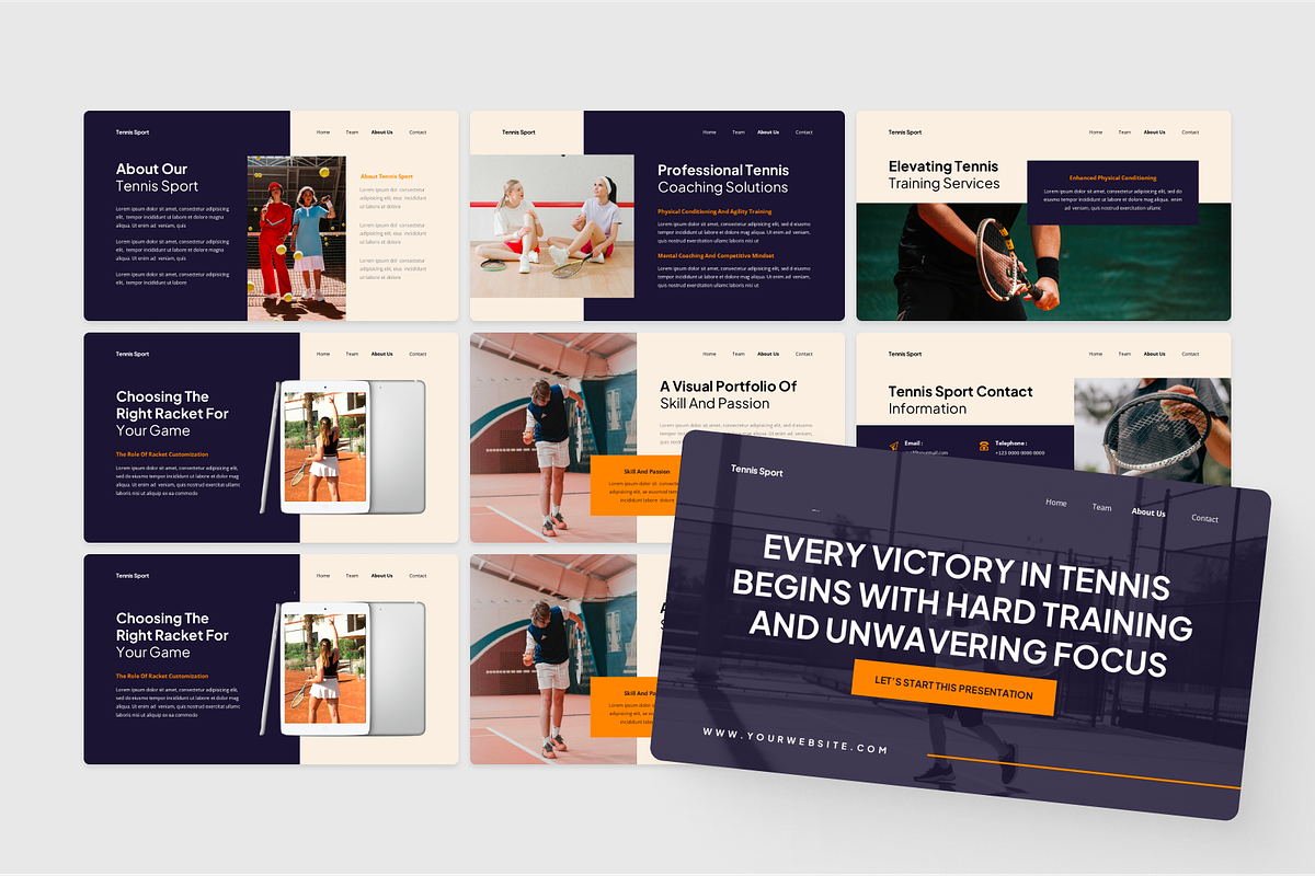 Tennis Sport Google Slides, a Presentation Template by SquidPixey (Photo 4 of 6)