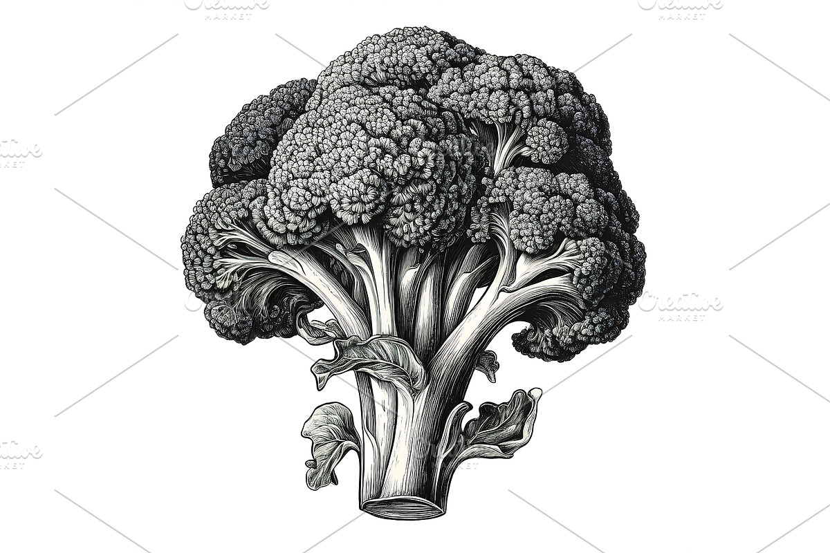 Fruits and Vegetables Black Engraved, a Food Illustration by JeksonGraphics (Photo 4 of 5)