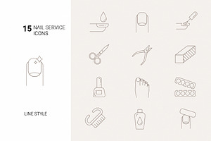 Nail service icons set, an Icon by mayrum
