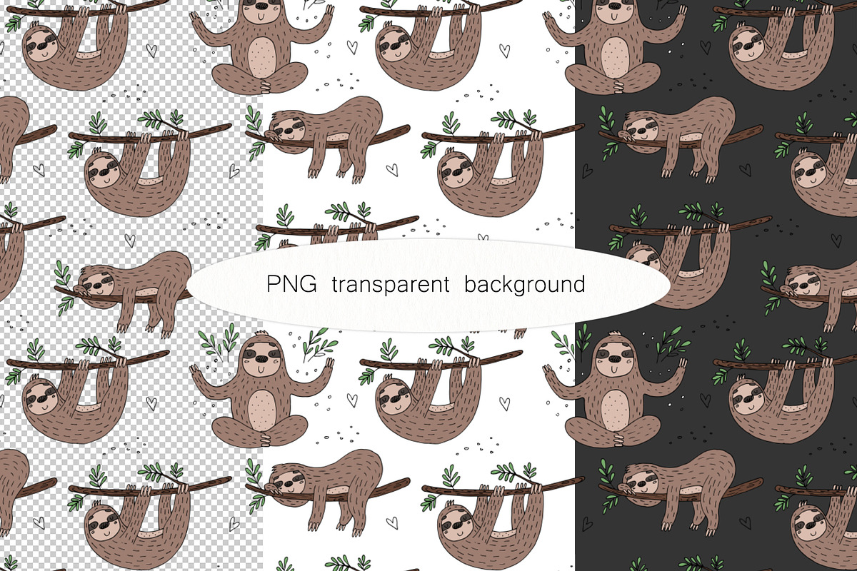 Cute Sloth! Hand drawn., a Background Graphic by Irene_Boiko_ART (Photo 7 of 8)