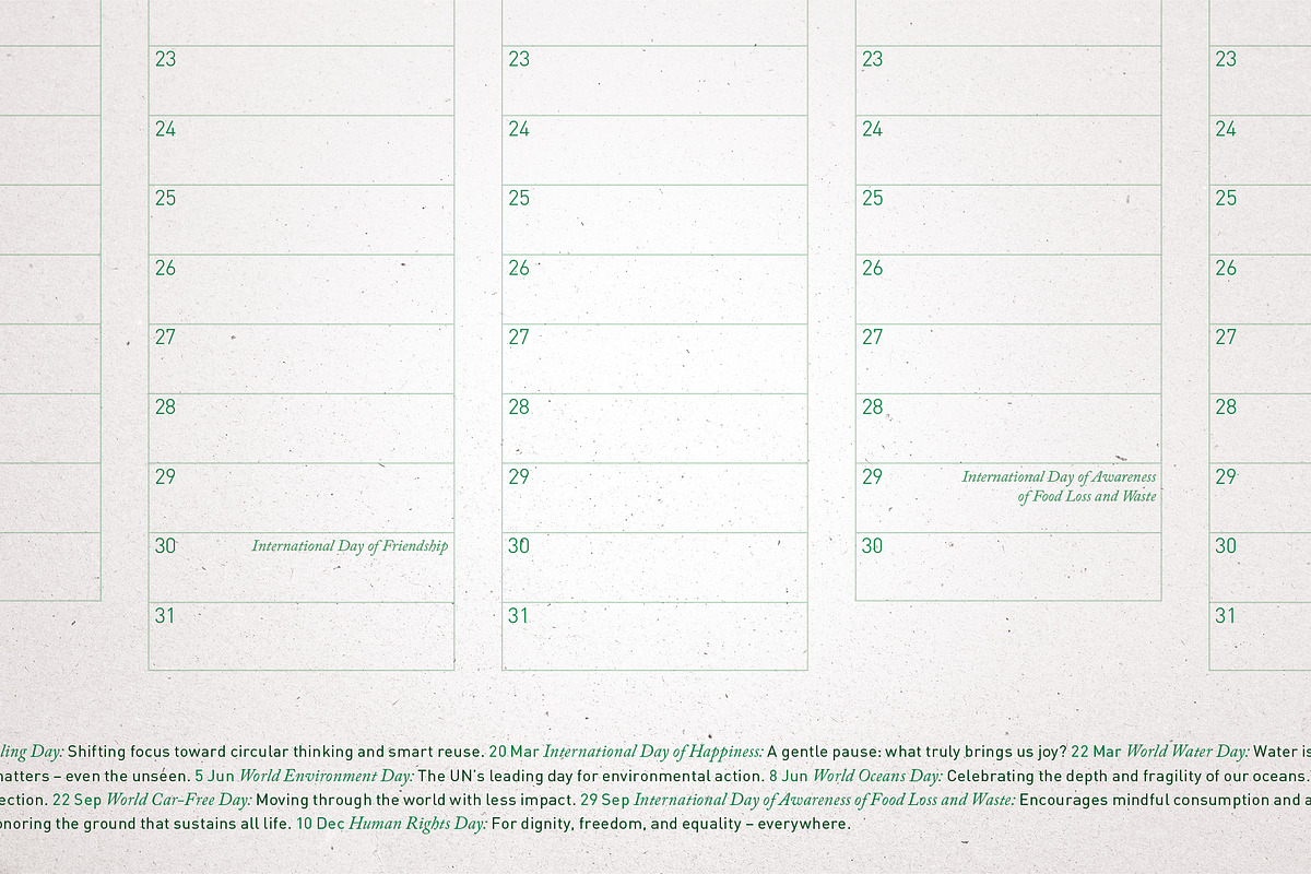 Undated Eco Calendar: Forest Haze preview 3