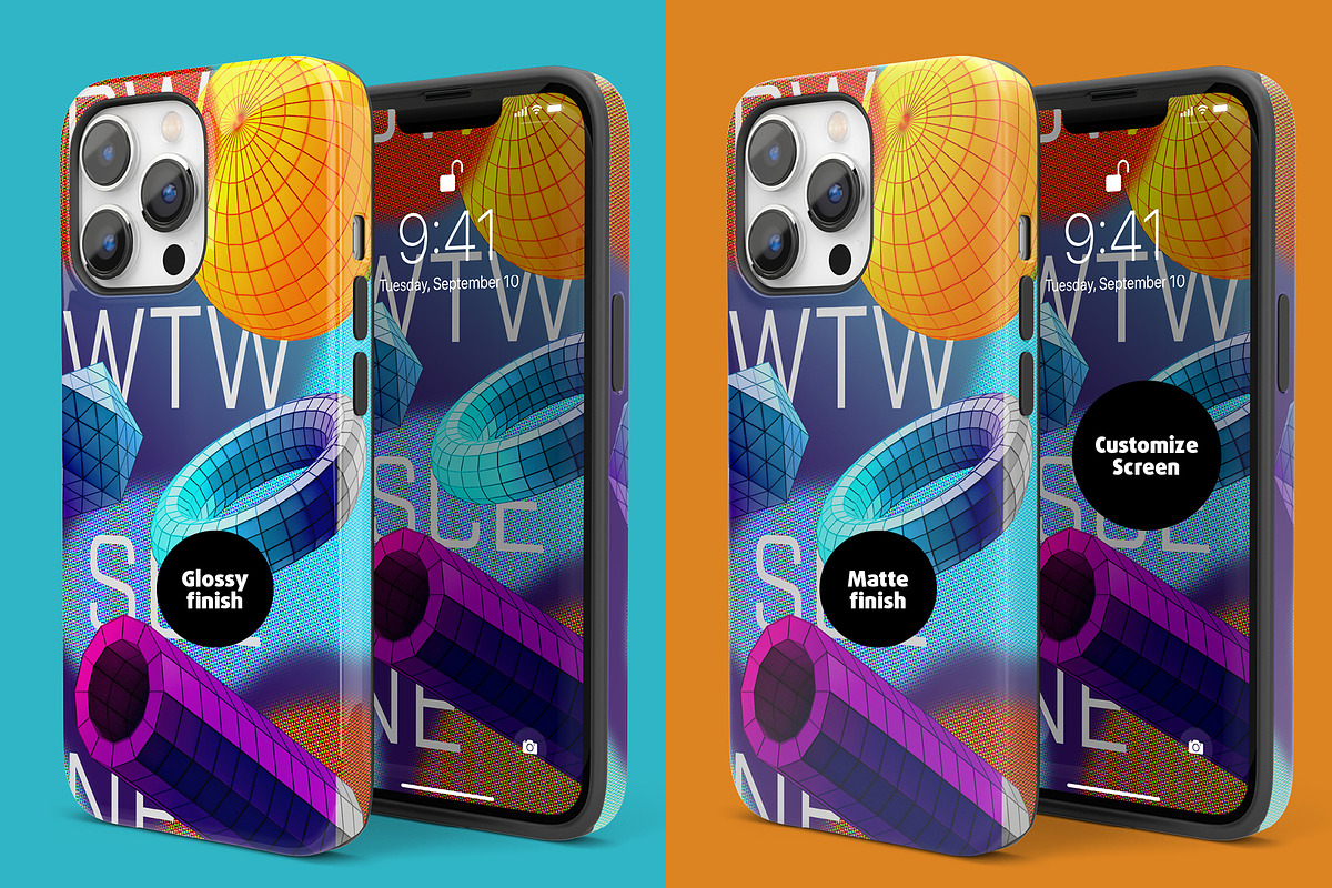 Phone 13 Pro Tough case Mock-up, an iPhone Mockup by Colatudo Store (Photo 9 of 10)