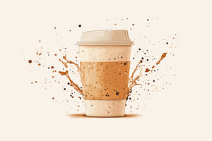 Cozy coffee takeaway cup, a Photo by Pavel_design