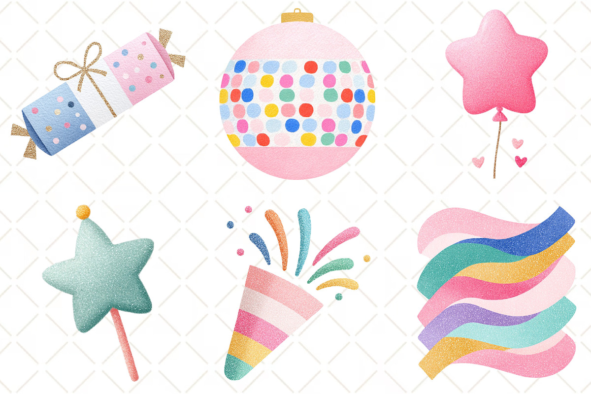 Glitter New Year Clipart, an Illustration by Black Bird Studio (Photo 5 of 6)