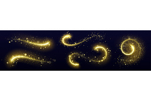 Magical golden glitter trail with, an Abstract Photo by art PVP - market
