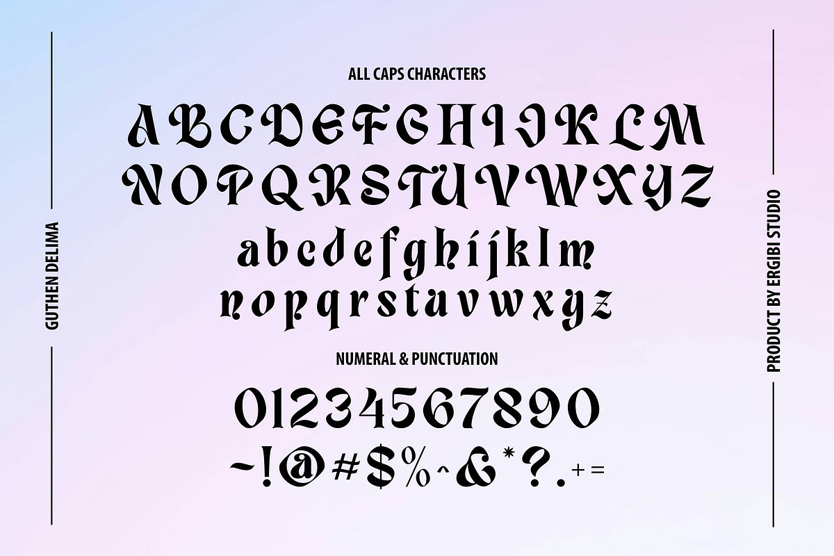 Guthen Delima - Display Typeface, a Symbol Font by ErgibiStudio (Photo 10 of 10)