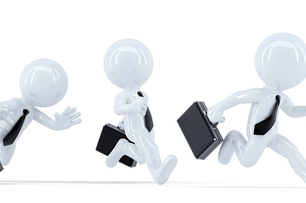 Business people in a race