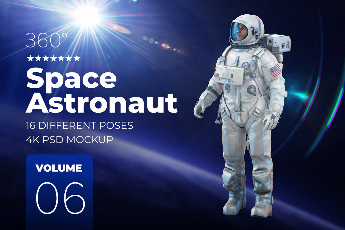 3D Mockup Space Astronaut #06, a Product Mockup by ARKS ACADEMY (Photo 1 of 7)