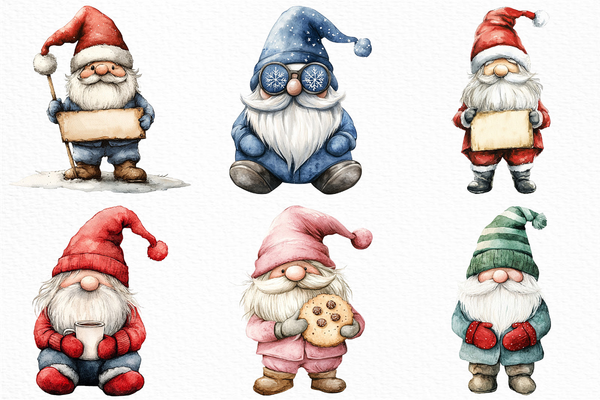 Christmas Gnome Sublimation Clipart, an Illustration by Craft Nest (Photo 4 of 6)