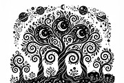 50 Mystical Galaxy Forest Silhouette, a Technology Illustration by Amazin_art (Thumbnail 20 of 41)