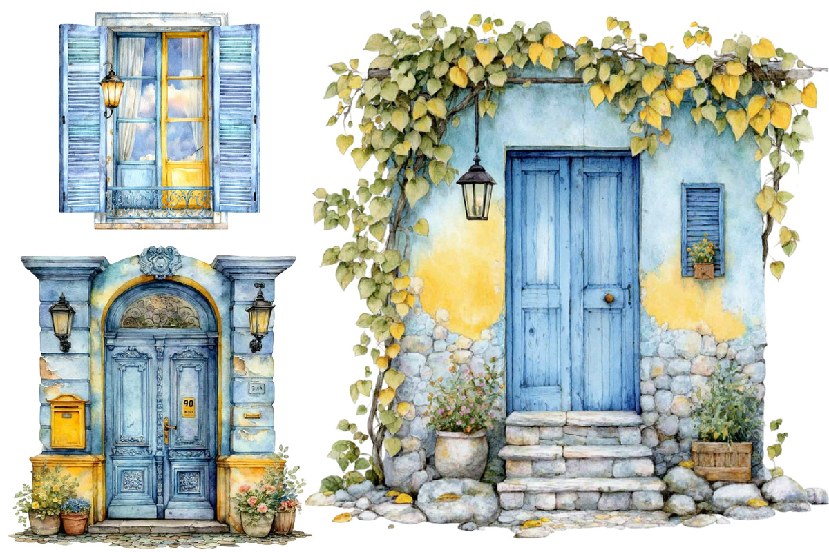 Home Door & Window Watercolor, a Graphic by CitraGraphics (Photo 3 of 4)