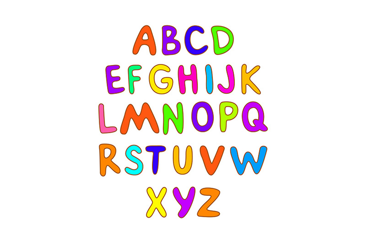 Alphabet font color for children ABC, a Background Graphic by Rommeo79