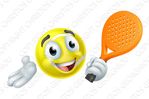 Padel Paddle Ball Tennis Cartoon, a Sport Illustration by Christos Georghiou
