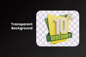 3D Discount Percent Illustration 3