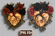 Floral Heart Clipart Bundle Png, an Object Graphic by protabsorkar11 (Thumbnail 6 of 9)