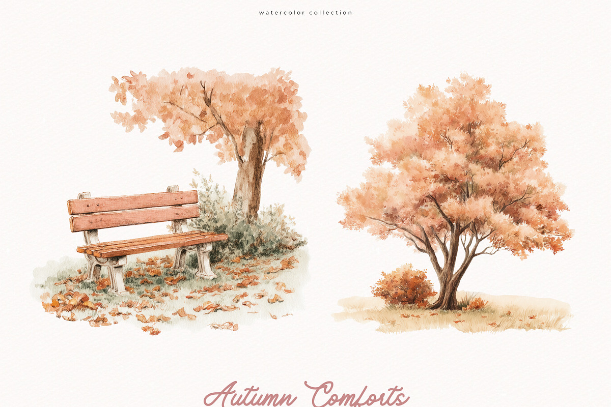 Autumn Comforts Collection, a Seasonal Illustration by PeDe Designs (Photo 5 of 20)
