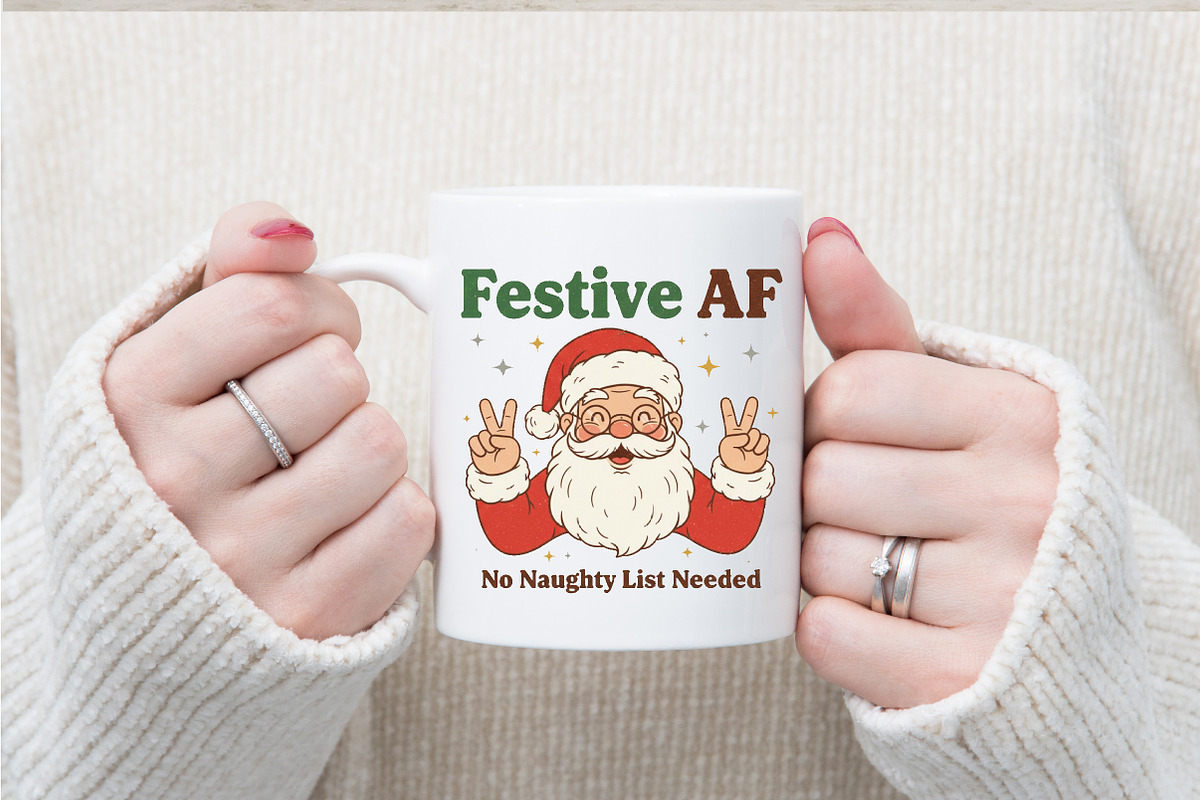 Retro Santa Christmas PNG, an Illustration by Designking (Photo 3 of 4)