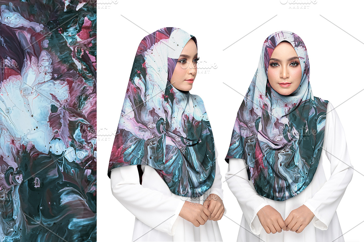 CHIFFON HIJAB MOCKUP SET, a Mockup by Moonlight Creative (Photo 3 of 6)