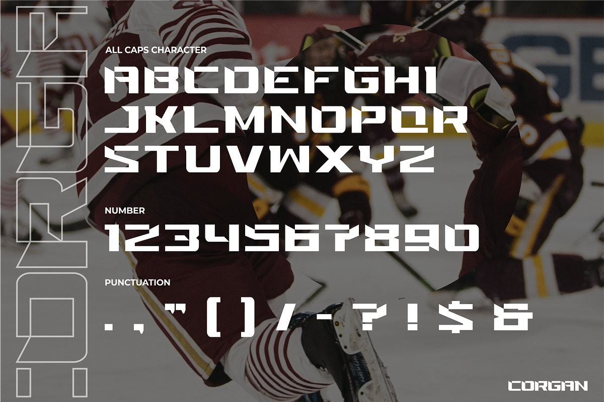 Corgan - Sports Display Font, a Sans Serif Font by Vroz Studio (Photo 4 of 8)