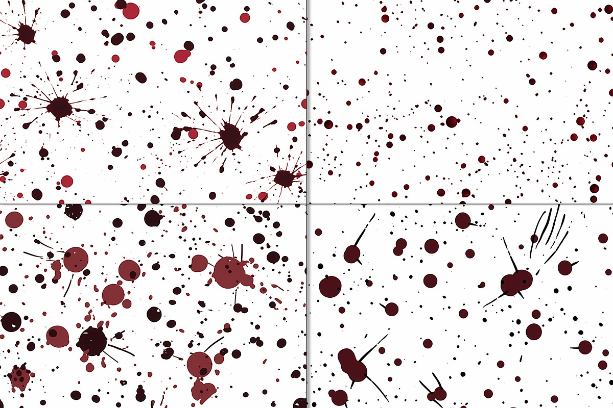 20 Seamless Red Splatter Patterns, a Pattern Graphic by Nordic Design