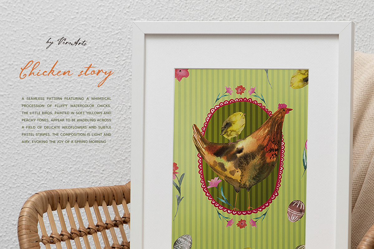 Chicken Easter seamless patterns, a Pattern Graphic by Vero Arts (Photo 10 of 12)