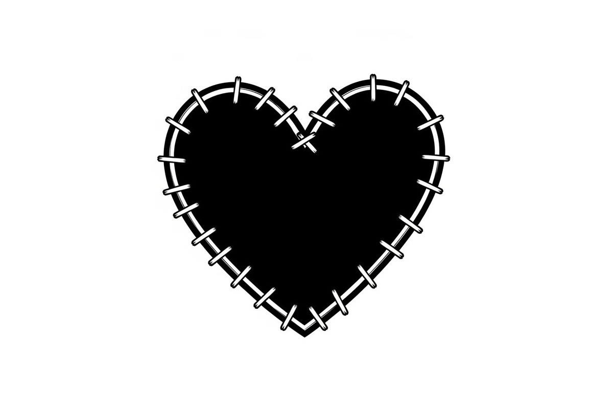 Stitched Heart Silhouette Vector Bun, an Illustration by Designs_River (Photo 29 of 41)