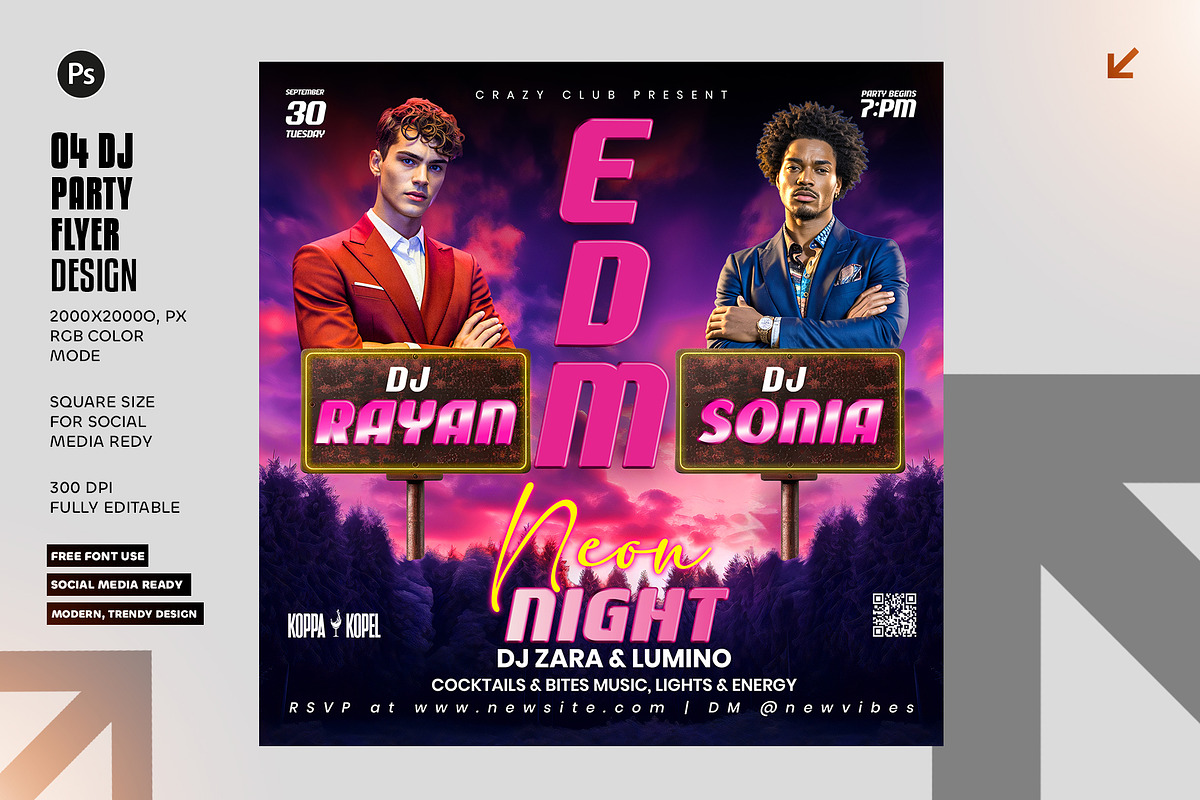 04 Dj Party Flyer Design Bundle, a Graphic by Shajib Shikder (Photo 5 of 5)