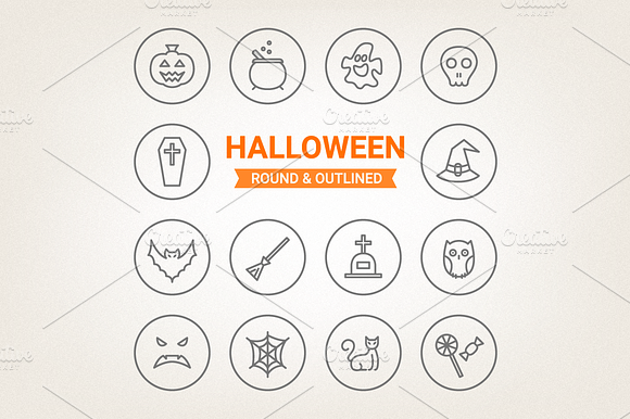 Circle Halloween Icons