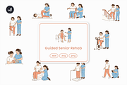 Guided Senior Rehab Illustration, an Object Graphic by Jump Studio (Thumbnail 1 of 12)