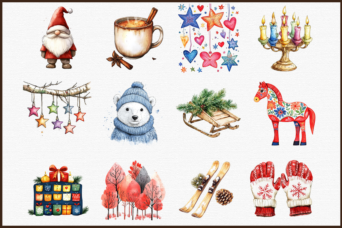 Nordic Christmas Clipart, an Illustration by Sublimation Artist (Photo 3 of 6)