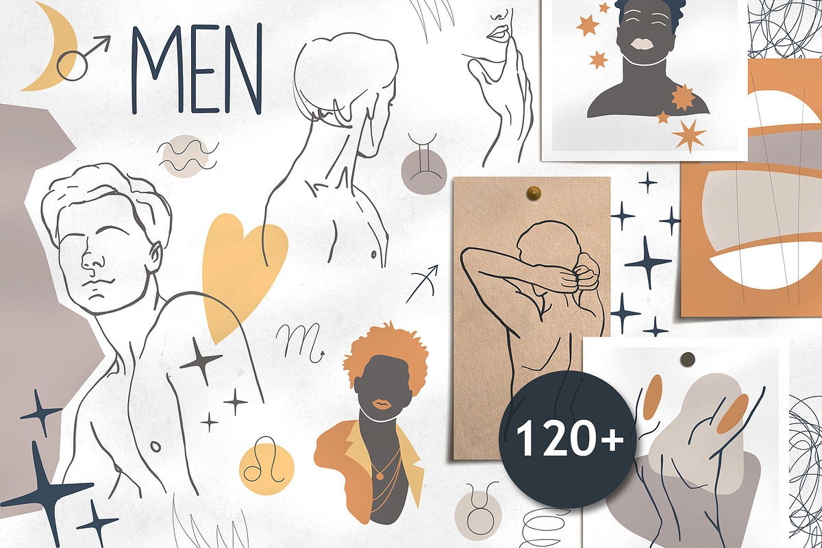 MEN. Body aesthetics and modern art., a Decorative Illustration by Mona Monash (Photo 1 of 11)