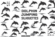 dolphin jumping silhouettes, an Illustration by Amazin_art (Thumbnail 1 of 31)